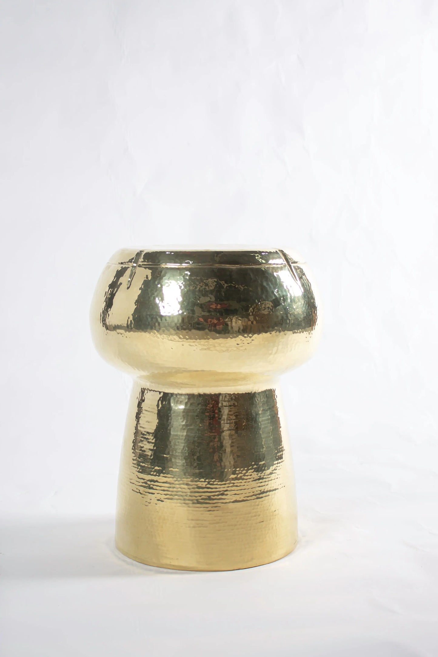 Hammered Polished Brass-Stool - Pieces SA