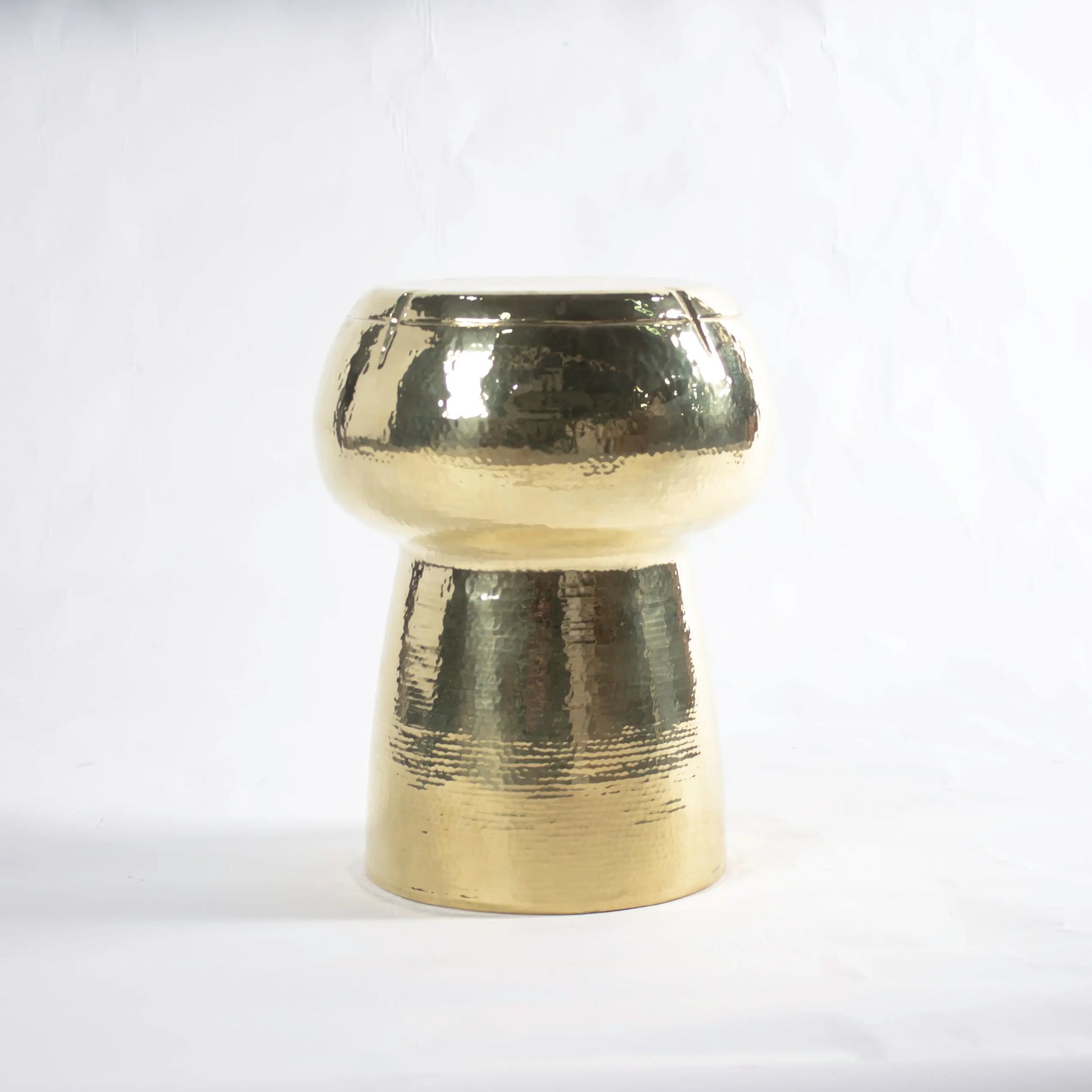 Hammered Polished Brass-Stool - Pieces SA