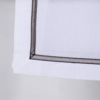 Load image into Gallery viewer, Table Cloth Linen White with Black Lace
