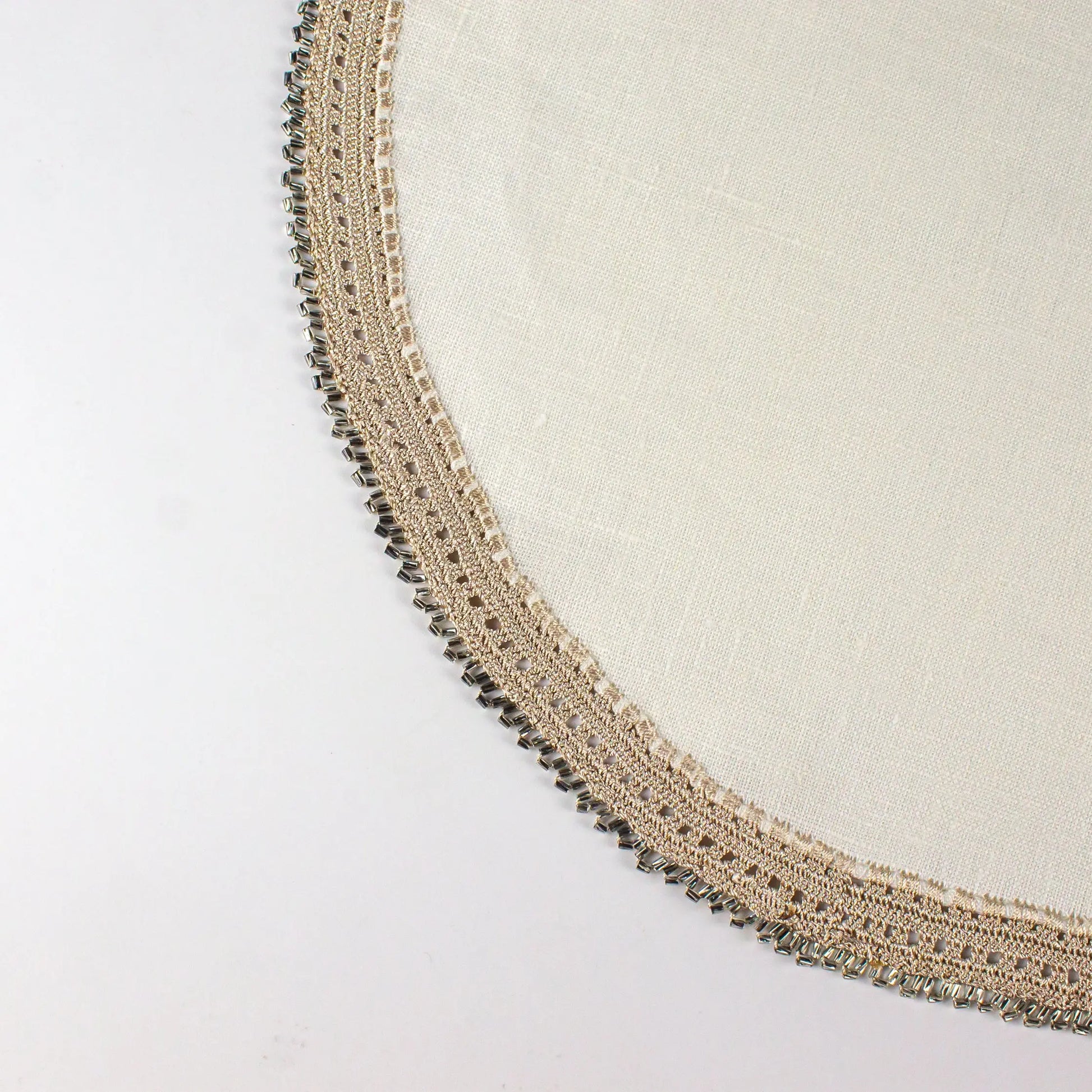 Crochet Tray Cloth Linen Round Medium - Pieces SA