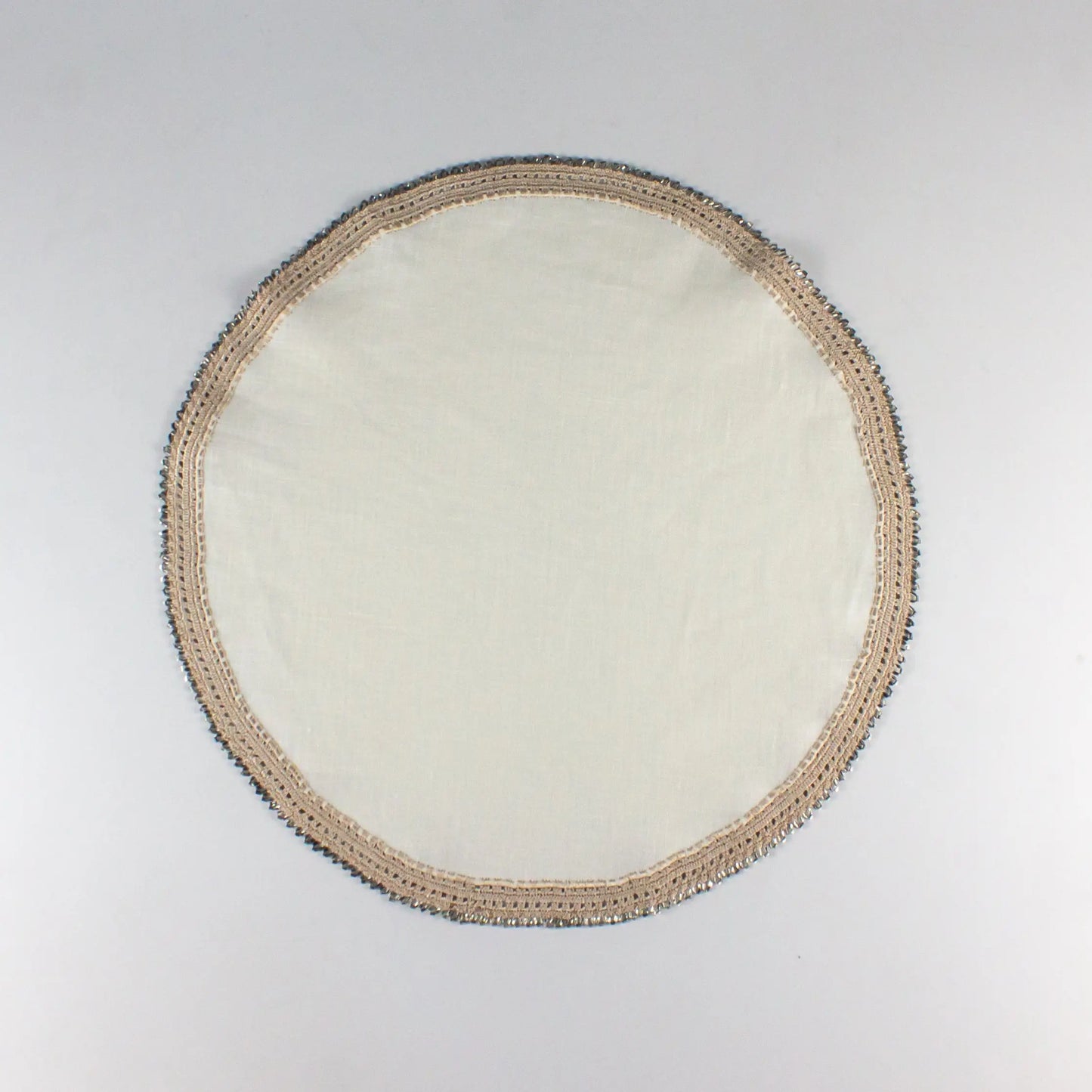 Crochet Tray Cloth Linen Round Medium - Pieces SA