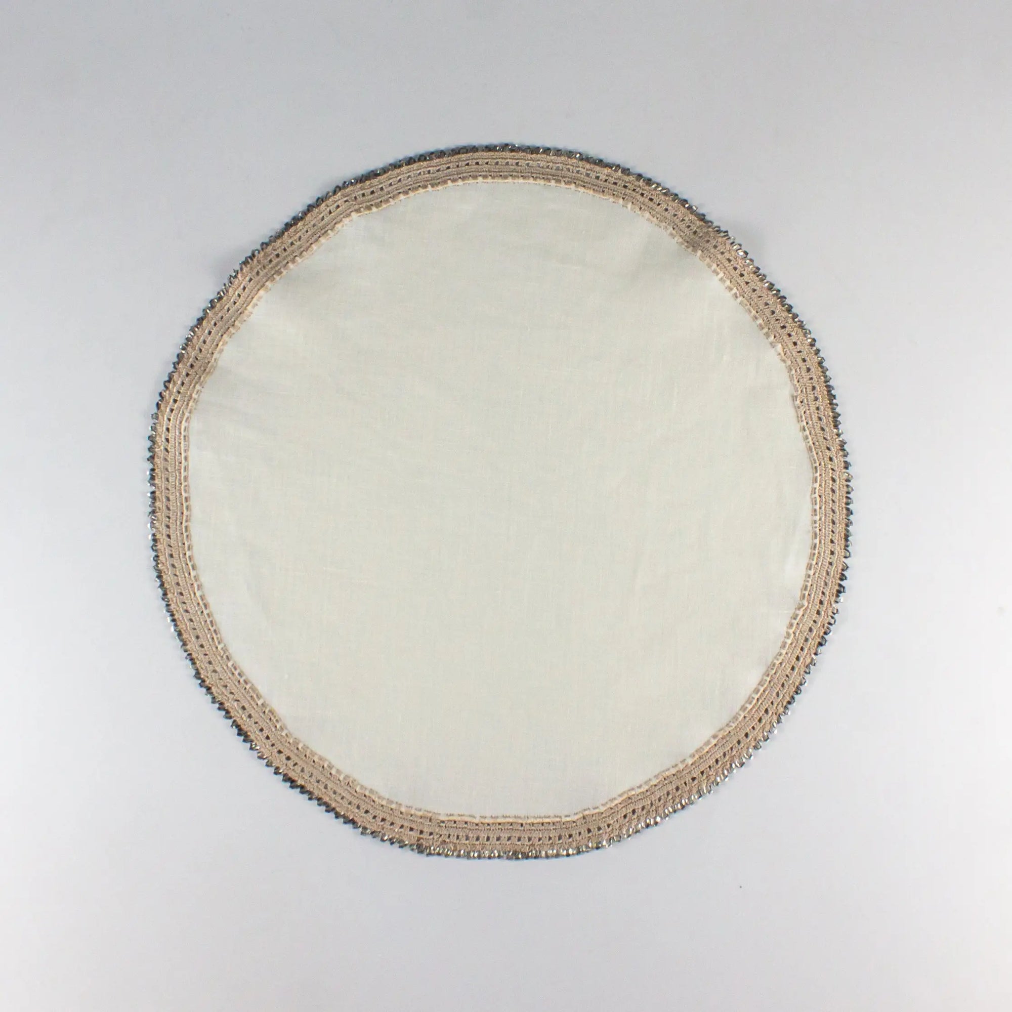 Crochet Tray Cloth Linen Round Medium - Pieces SA