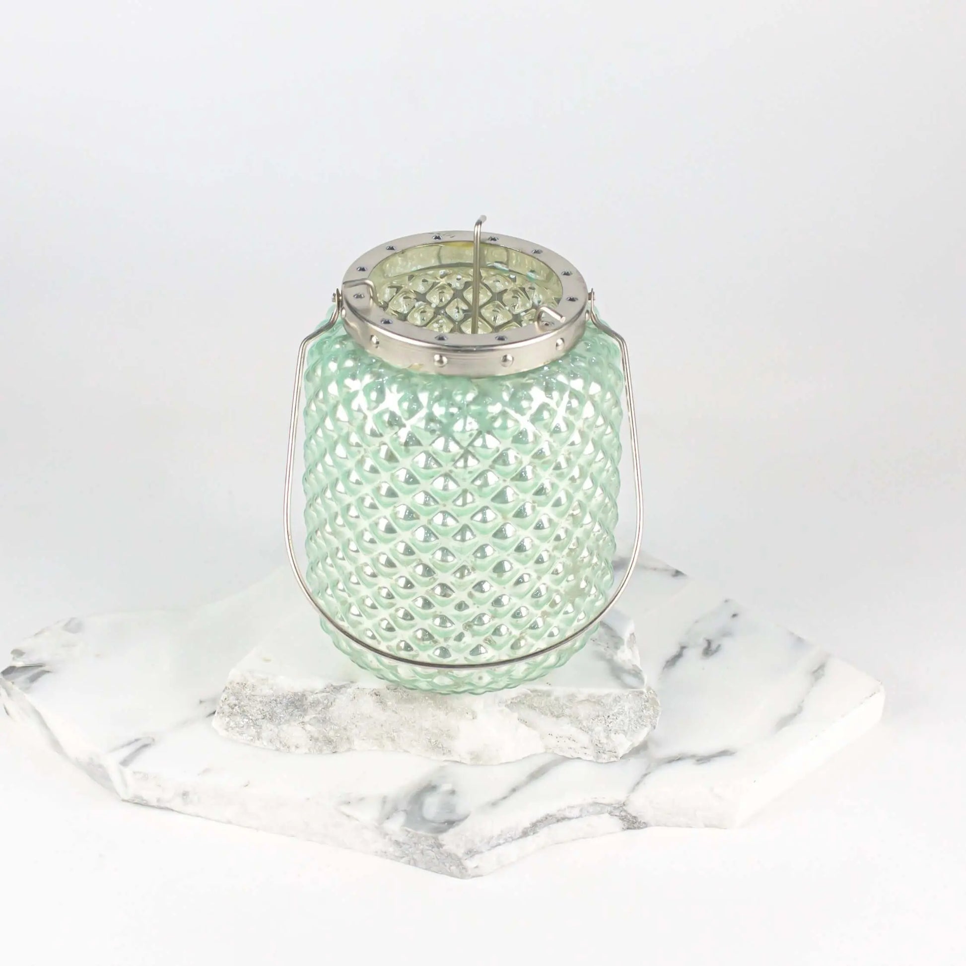 Hobnail Lanterns Large Aqua Blue - Pieces SA