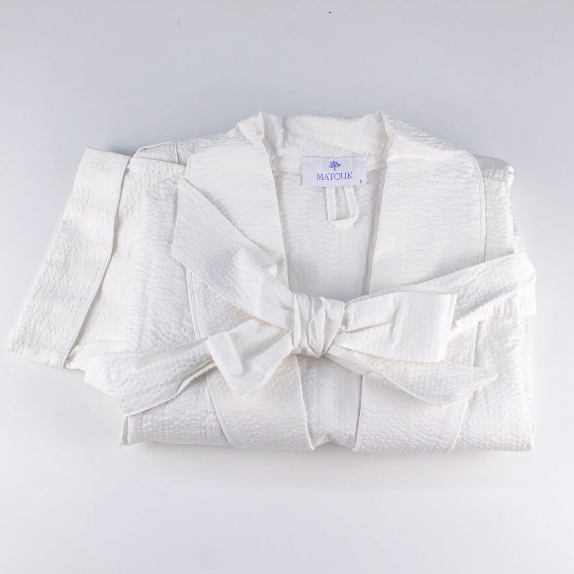 Robe Stripe Seersucker White Small - Pieces SA