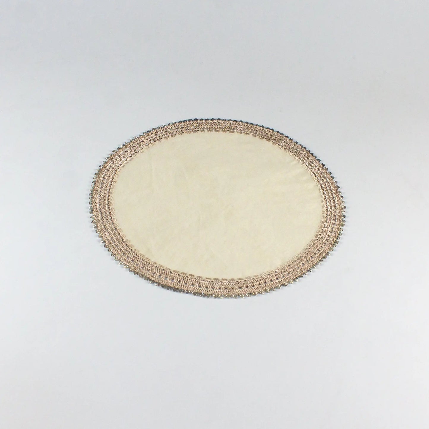 Crochet Tray Cloth Cream Round Big - Pieces SA