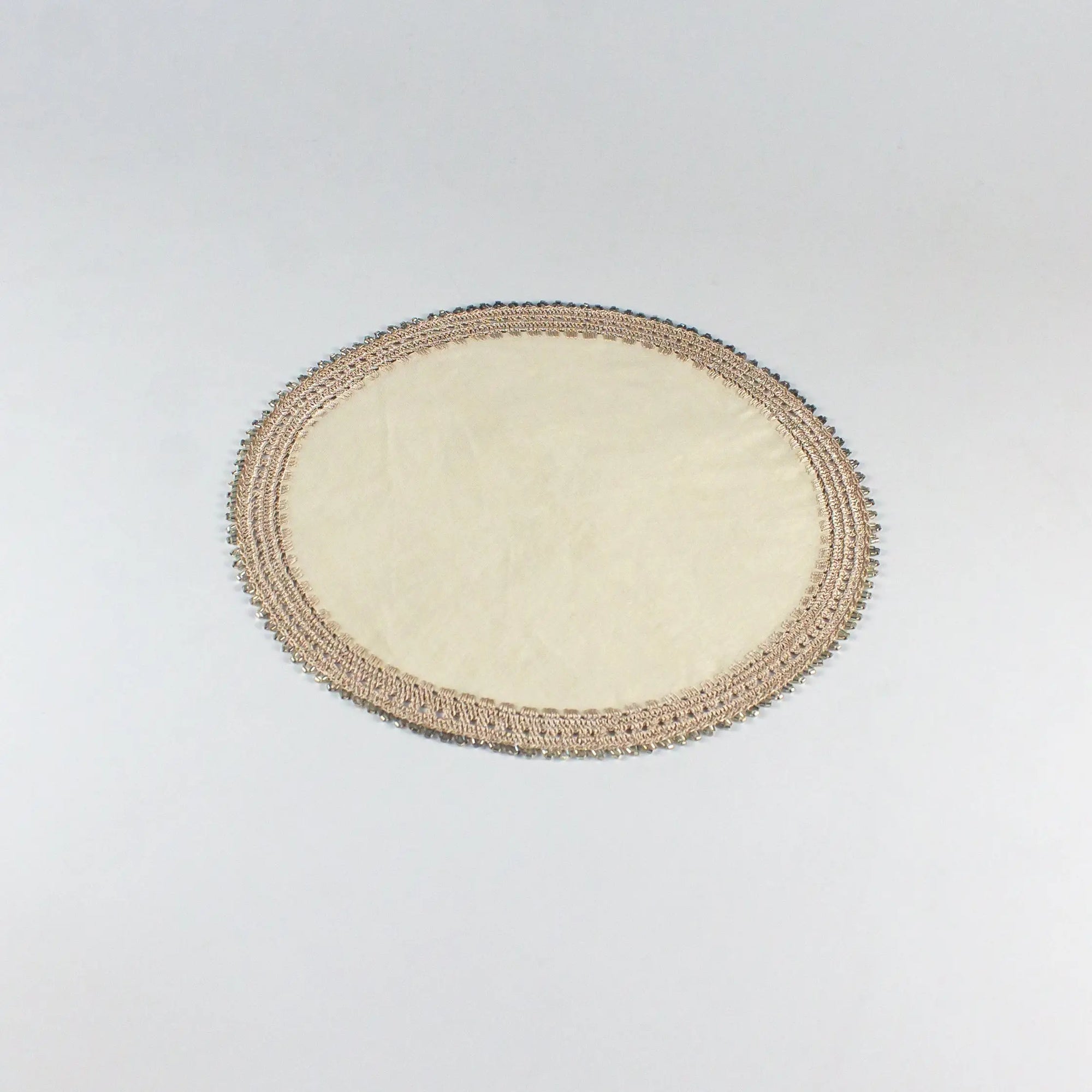 Crochet Tray Cloth Cream Round Big - Pieces SA