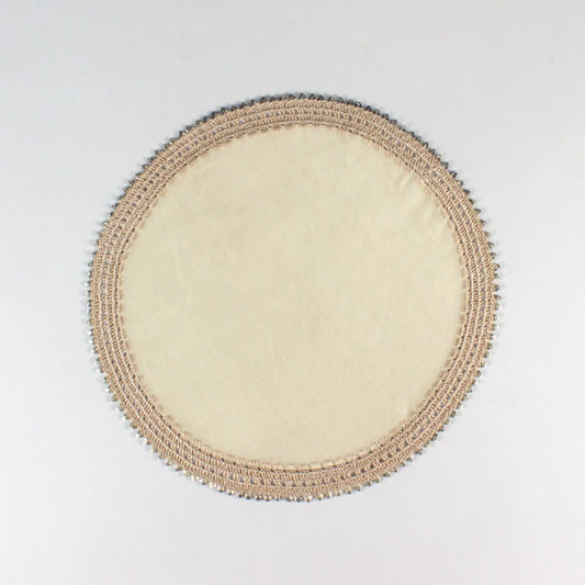 Crochet Tray Cloth Cream Round Big - Pieces SA