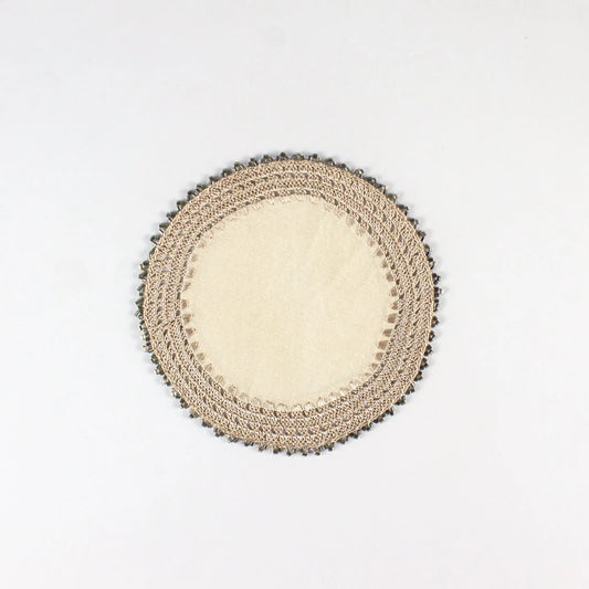 Crochet Tray Cloth Cream Round Small - Pieces SA