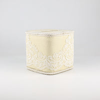 Load image into Gallery viewer, Tissue Box Square Yellow with White Lace

