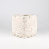 Load image into Gallery viewer, Tissue Box Square Pink with White Lace
