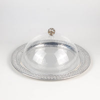 Load image into Gallery viewer, Round Silver Plate with Plexi Cover and Sadaf Handle
