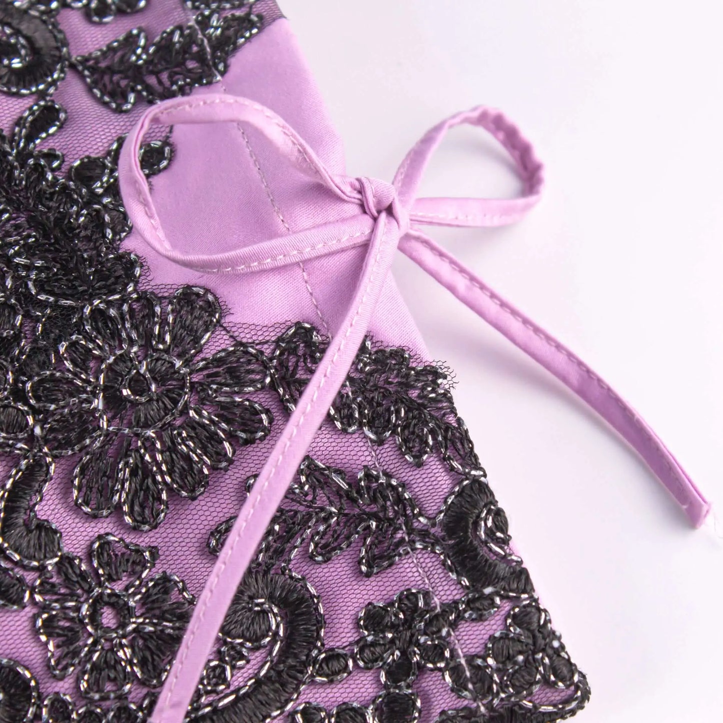 Soft Tissue Cover Purple with Black Lace Pieces Line