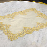 Load image into Gallery viewer, Placemat Silk Gold Lace
