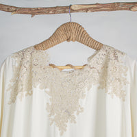 Load image into Gallery viewer, Women Dress Spring Ecru with Gold Lace
