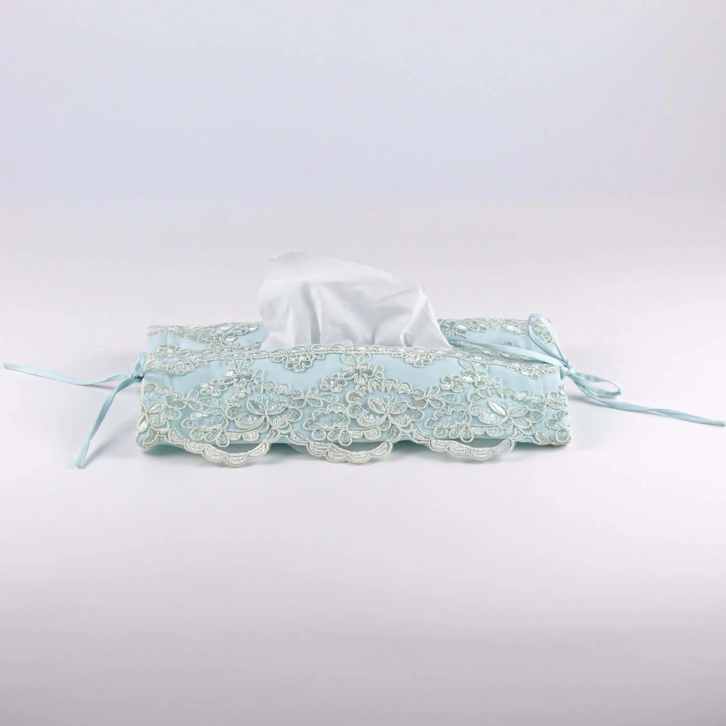 Soft Tissue Cover Turquoise with Silver Lace - Pieces SA