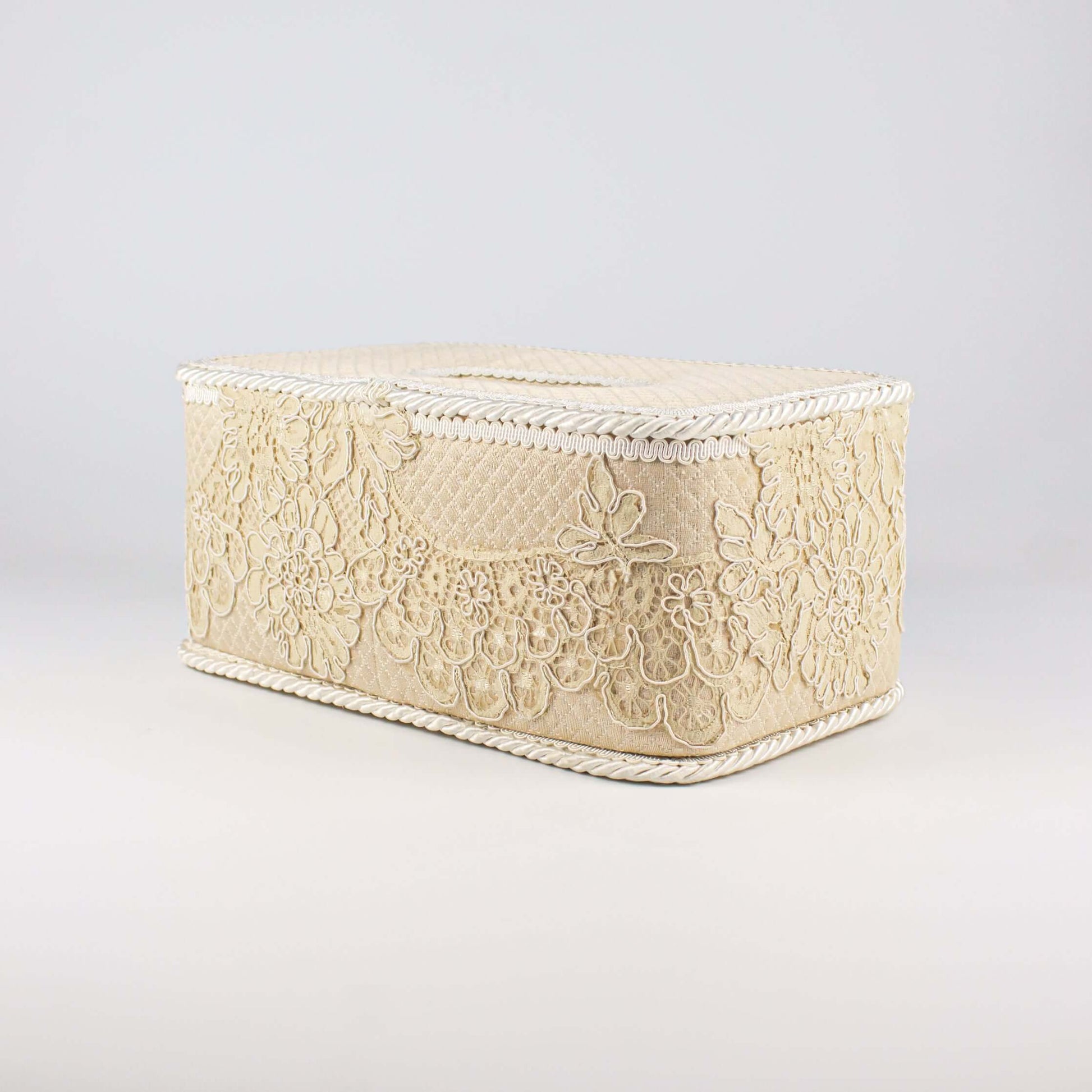 Tissue Box Long Light Brown with Light Brown Lace - Pieces SA