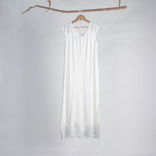 Nightie Spring Silver Long Ecru - Pieces SA