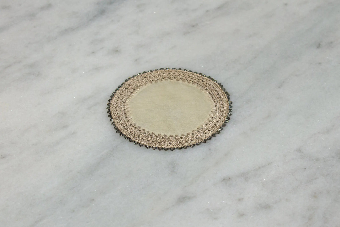 Crochet Tray Cloth Cream Round Small - Pieces SA