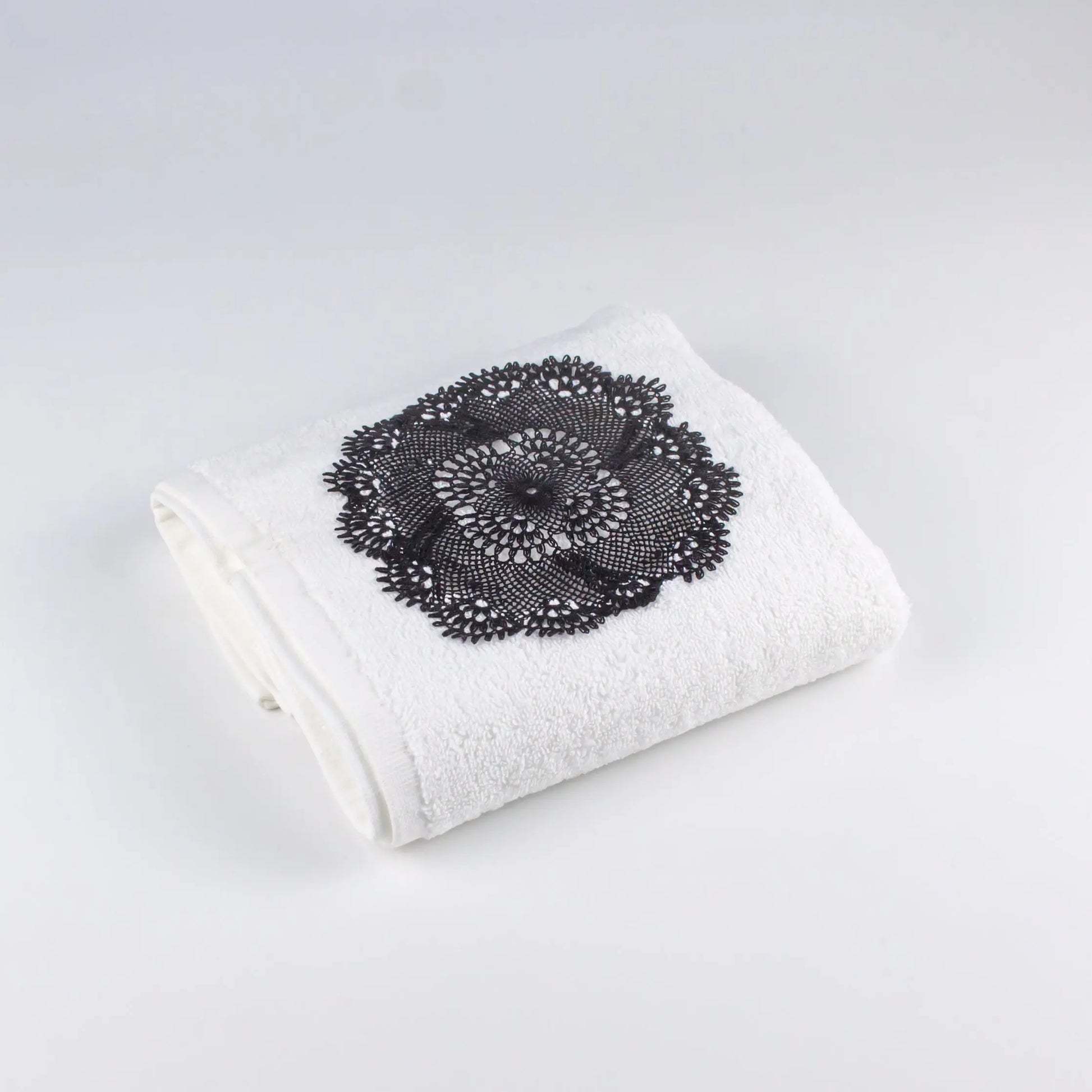 Face Towel White Black Lace - Pieces SA