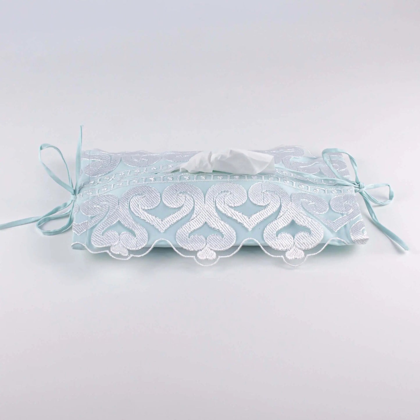 Soft Tissue Cover Turquoise Silver Spade Lace - Pieces SA