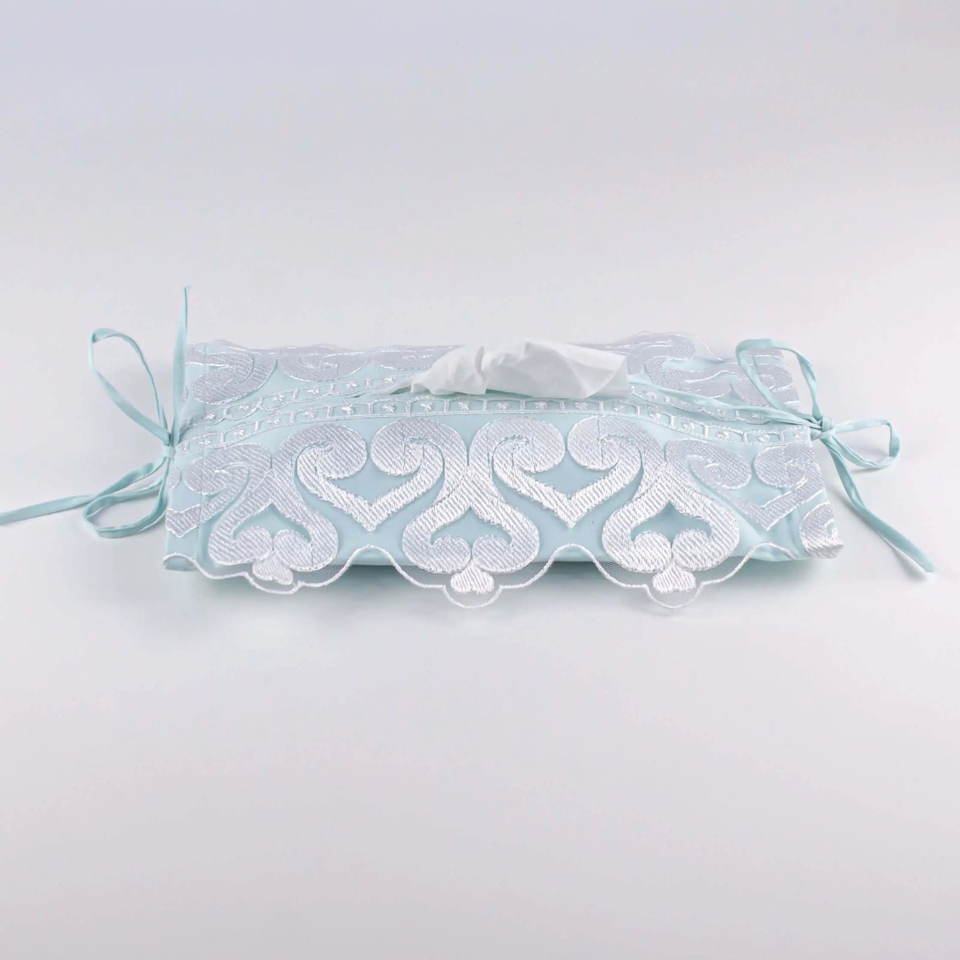 Soft Tissue Cover Turquoise Silver Spade Lace - Pieces SA