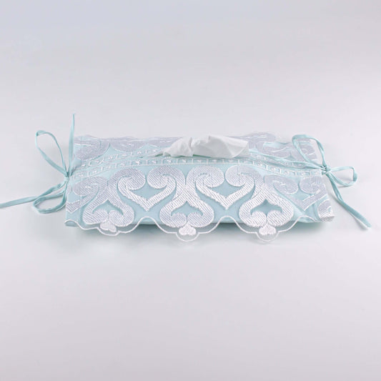 Soft Tissue Cover Turquoise Silver Spade Lace - Pieces SA