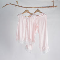 Load image into Gallery viewer, Pyjama Set 100% Silk Pink Ecru

