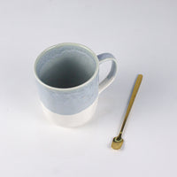 Load image into Gallery viewer, Sky Blue Winding Cup With Gold Spoon 370ml xccscss.
