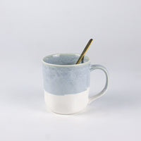Load image into Gallery viewer, Sky Blue Winding Cup With Gold Spoon 370ml xccscss.
