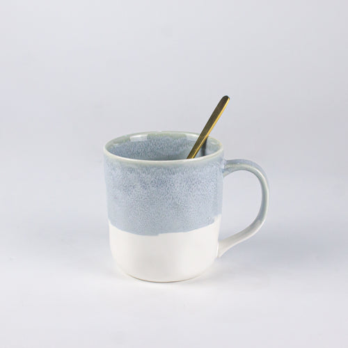 Sky Blue Winding Cup With Gold Spoon 370ml xccscss.
