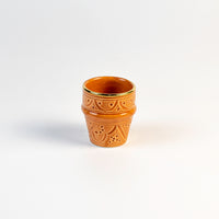 Load image into Gallery viewer, Engraved Espresso Cup Gold Marsala Ceramic
