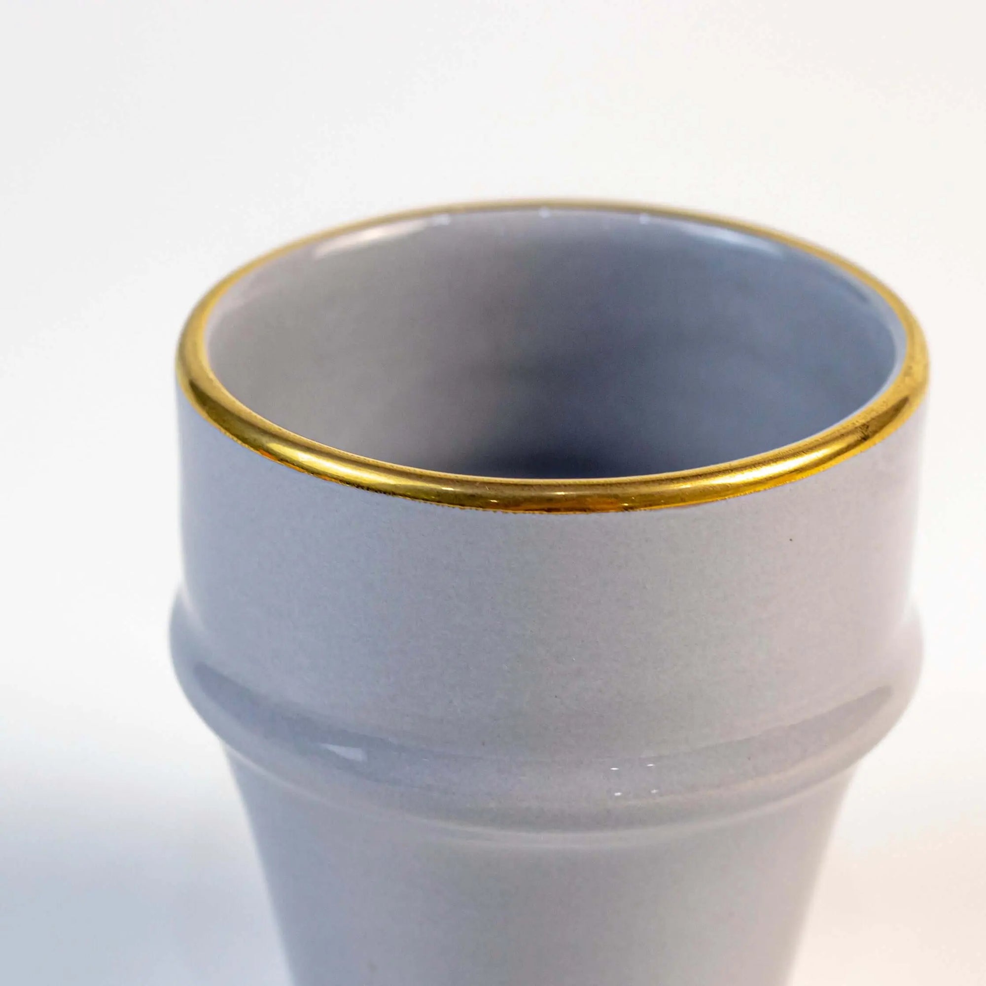 Espresso Cup Azza Plain Grey Gold Ceramic - Pieces SA