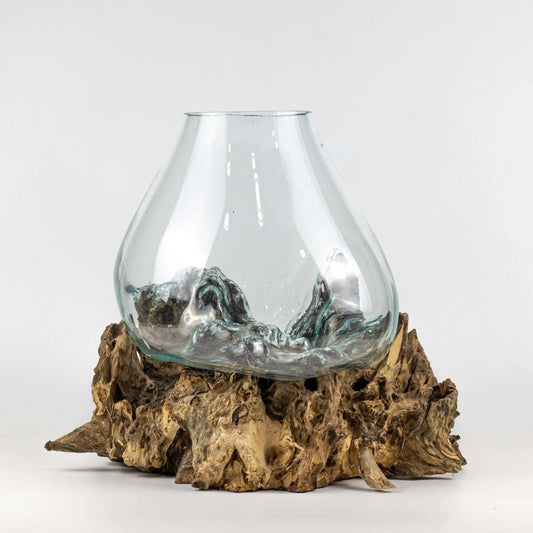 Glass with Driftwood Rounded Base - Pieces SA