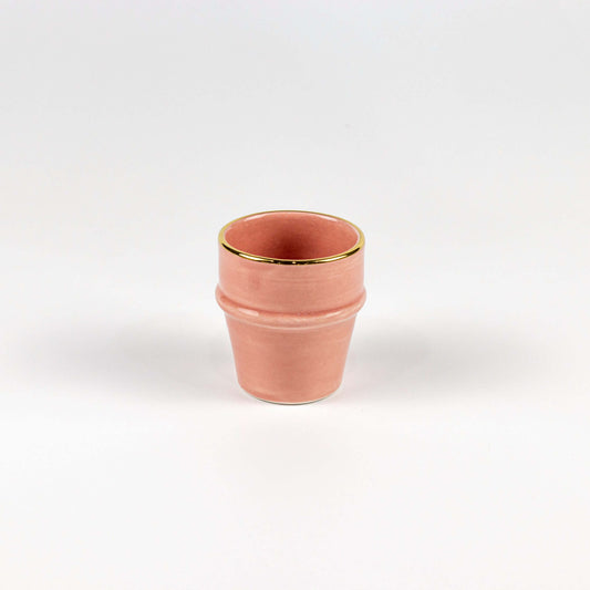 Espresso Cup Azza Plain Old Pink Gold Ceramic - Pieces SA