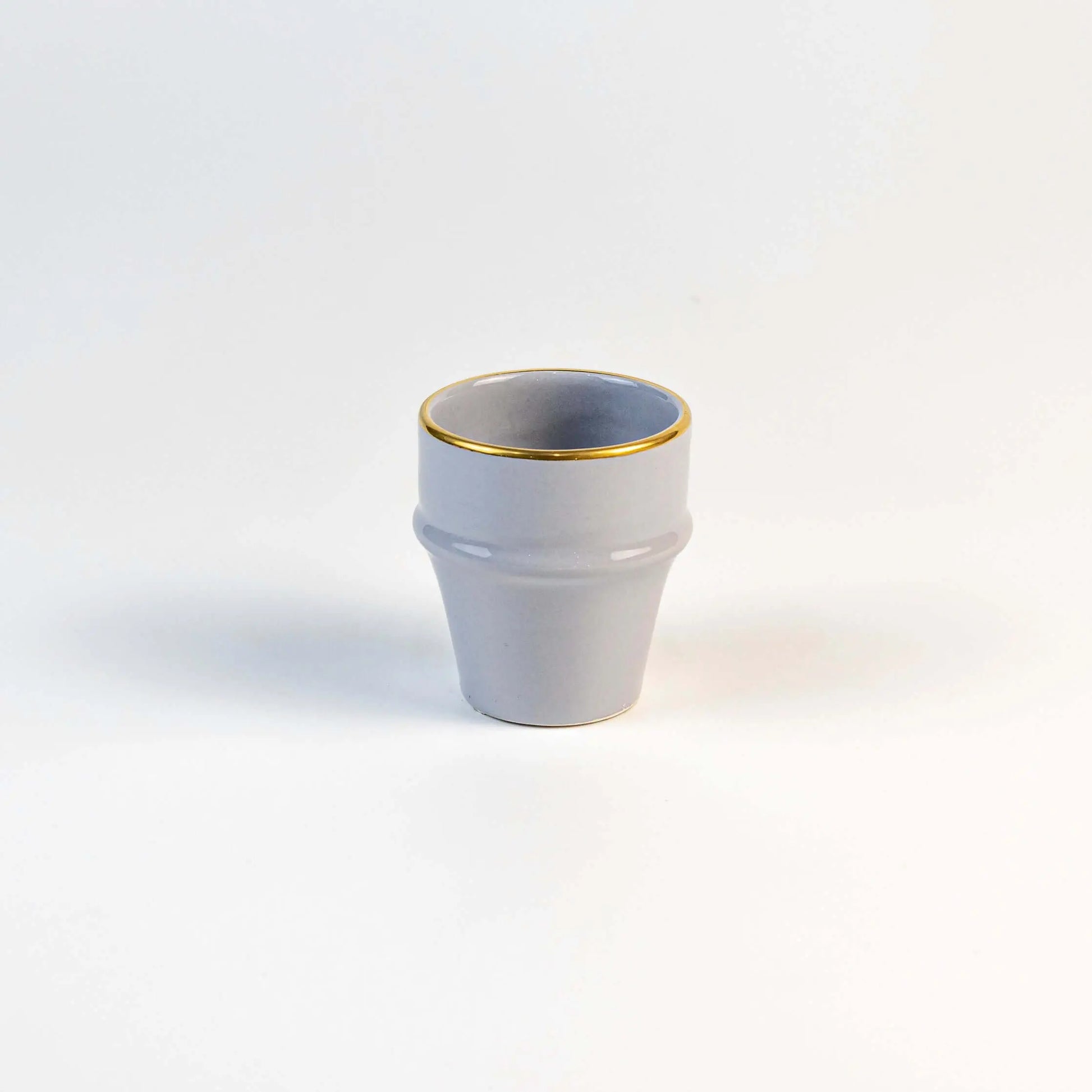 Espresso Cup Azza Plain Grey Gold Ceramic - Pieces SA