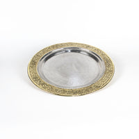 Load image into Gallery viewer, Arabic Engraved Round Brass Tray
