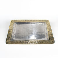 Load image into Gallery viewer, Arabic Engraved Rectangular Brass Tray
