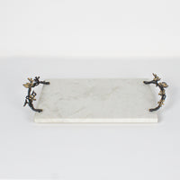 Load image into Gallery viewer, Cheese Board Iris Brass/White Marble Matt
