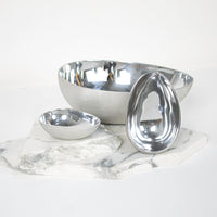 Load image into Gallery viewer, Bowl Egg Silver Matt Shiny Small
