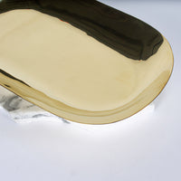Load image into Gallery viewer, Platter Oval Gold Polished
