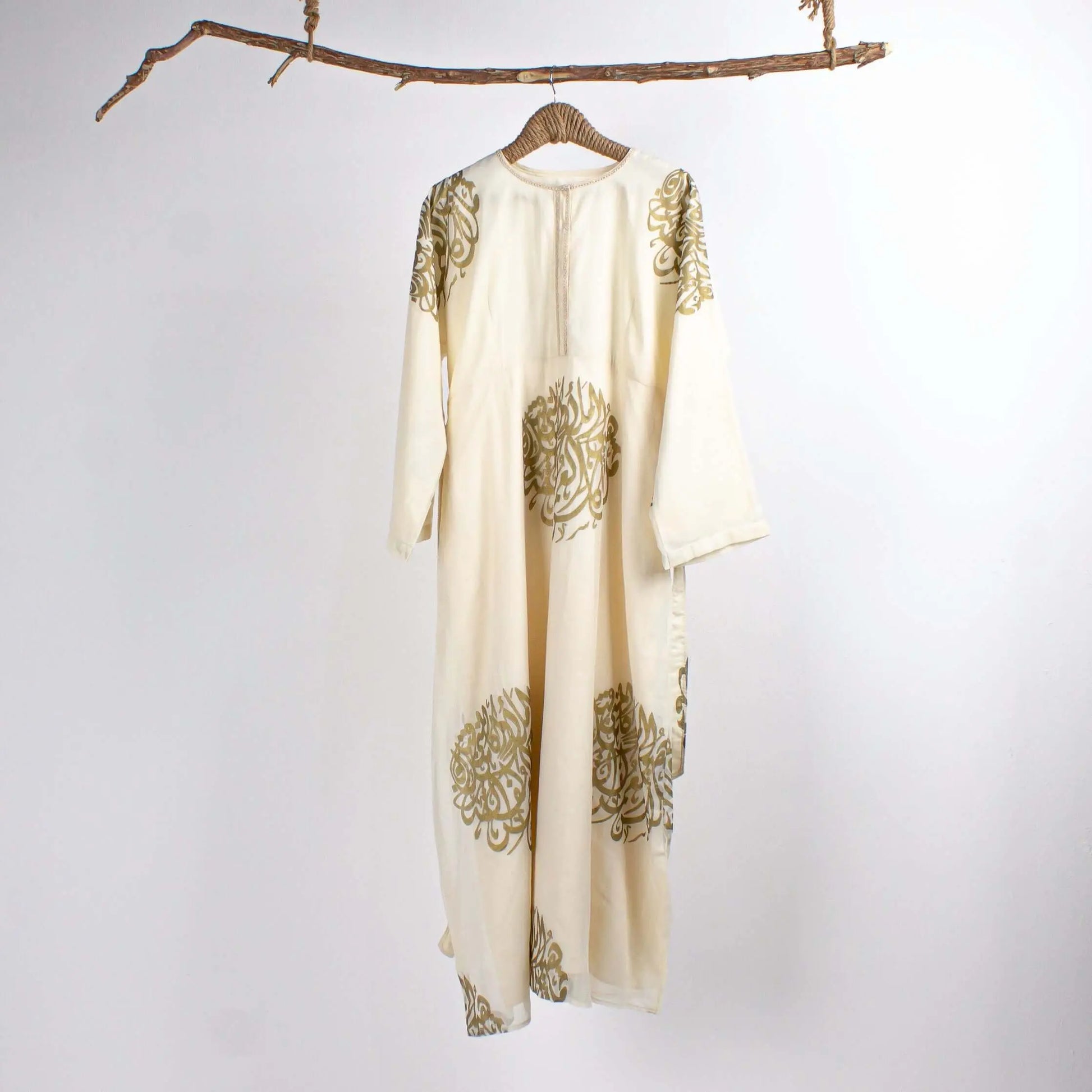 Arabic Ivory Gold Dress/Jalabya Top quality cotton - Pieces SA Arabic Ivory Gold Dress/Jalabya Top quality cotton - Pieces SA