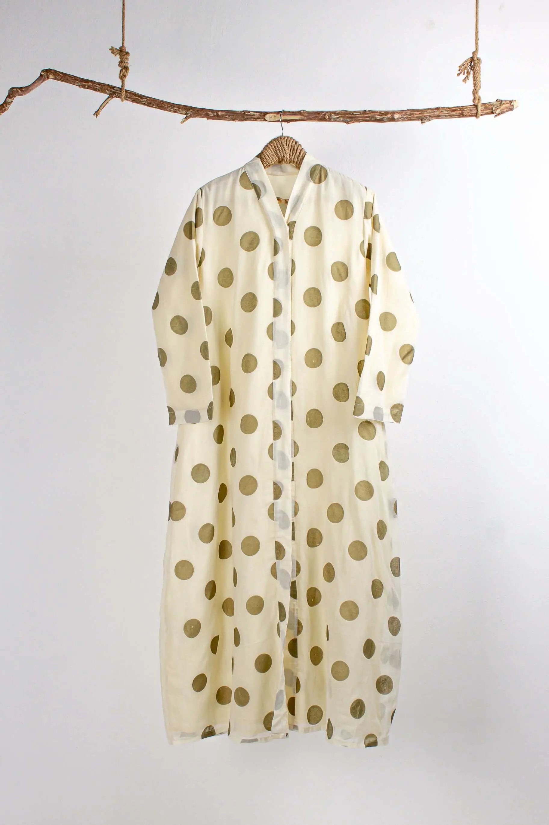 Robe Ivory with Gold Circles - Pieces SA