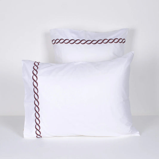 Kassatex Chocolate Twin Pillowcase Set - Pieces SA