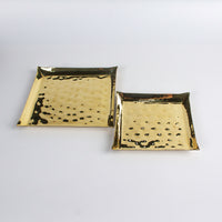 Load image into Gallery viewer, Hammered Gold Snacks Platter Set
