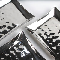 Load image into Gallery viewer, Hammered Silver Serving Trays Set
