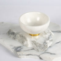 Load image into Gallery viewer, Bowl White Marble and Brass
