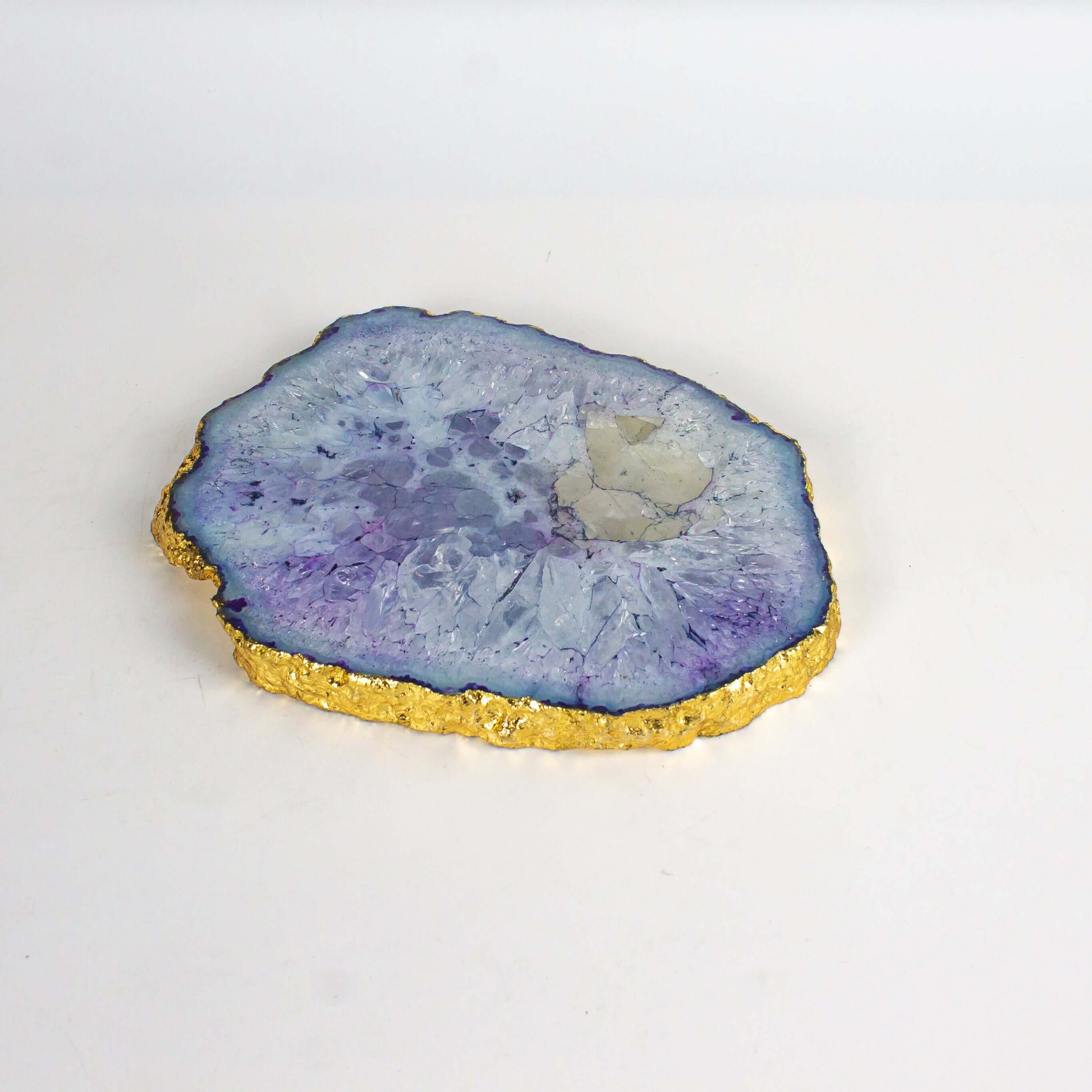 Agate Slab Uneven Purple With Gold Plating - Pieces SA