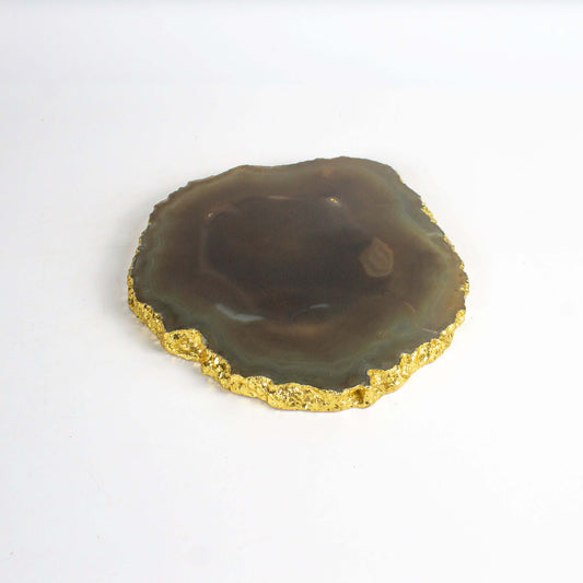 Agate Slab Uneven Green With Gold Plating - Pieces SA