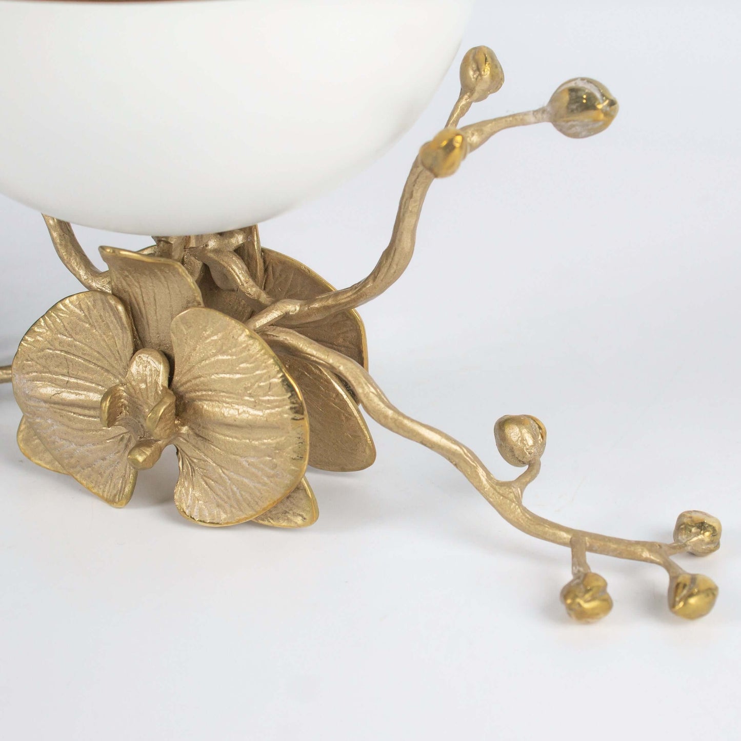 Mubkhar Orchid Branch White Bowl Gold Flower - Pieces SA