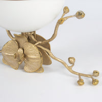 Load image into Gallery viewer, Mubkhar Orchid Branch White Bowl Gold Flower
